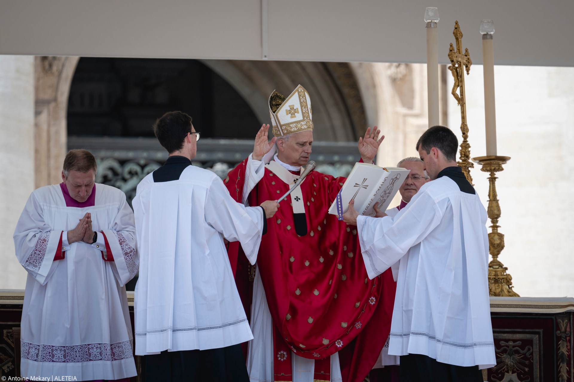 Pope Leo XIV waves at the end of a Mass for the Jubilee of New Religious Associations on Pentecost Day in St. Peter's Square at the Vatican, Sunday, June 8, 2025.