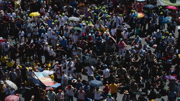 Pope Leo XIV celebrates the mass for the Jubilee of families, children, grandparents and the elderly, at St. Peter's square in the Vatican on June 1, 2025