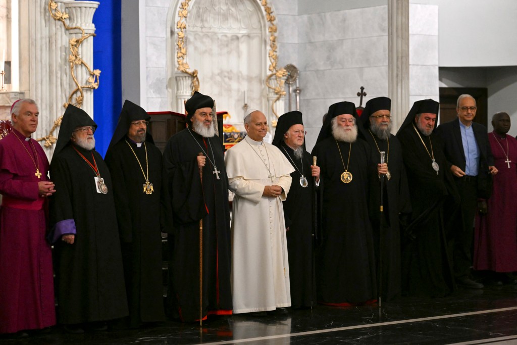 pope-leo-xiv-patriarch-mor-ignatius-aphrem-ii-bortholomew-i-mor -ephrem-syriac-orthodox-church-istanbul-afp