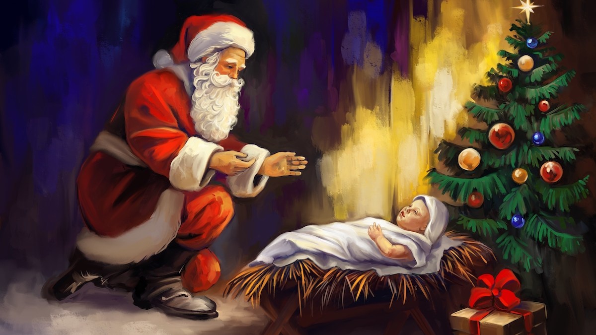 Navidad - Santa Claus y el Niño Jesús