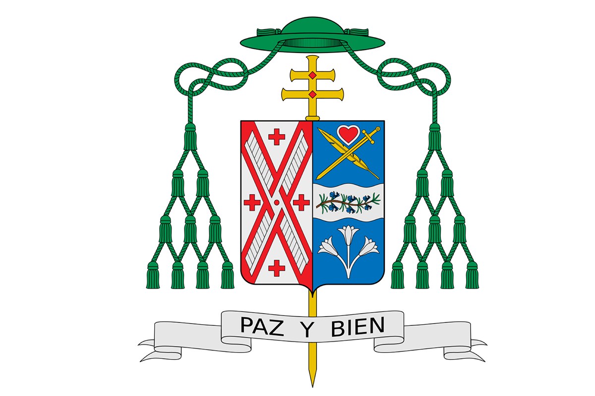 Escudo de armas, heráldica, obispo, lema