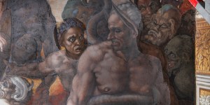 Dentro de las obras de restauración del Juicio Final en la Capilla Sixtina