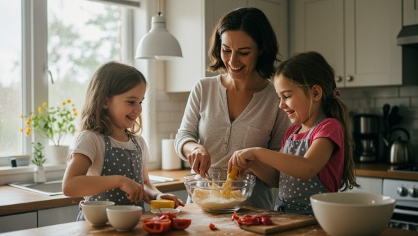 cocinando en familia