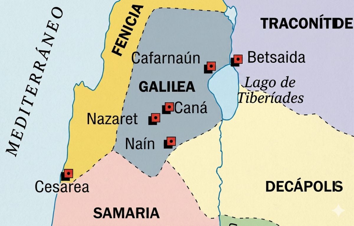 Galilea, Jesús, evangelios, misión, predicación, Nazaret, Betsaida, Cafarnaúm