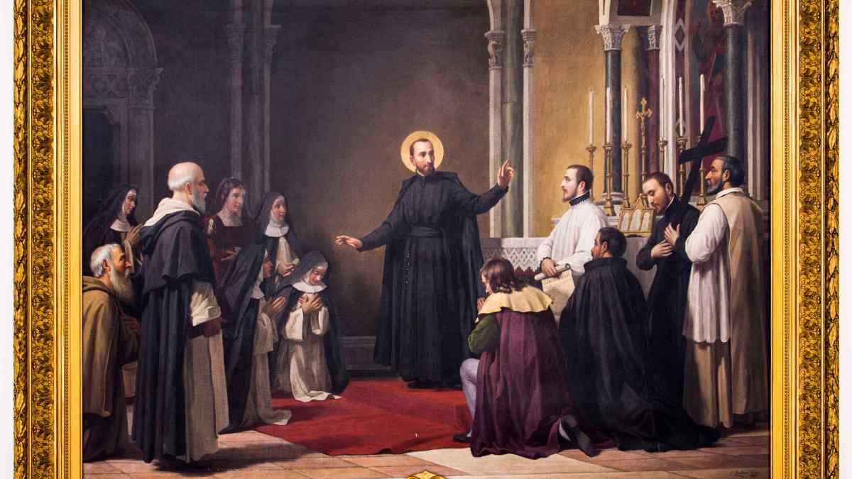 Święty Antoni Zaccaria wskazuje św. Pawła jako duchowy wzór dla trzech wspólnot: ojców Barnabitów, Sióstr Anielanek oraz Małżonków św. Pawła.
